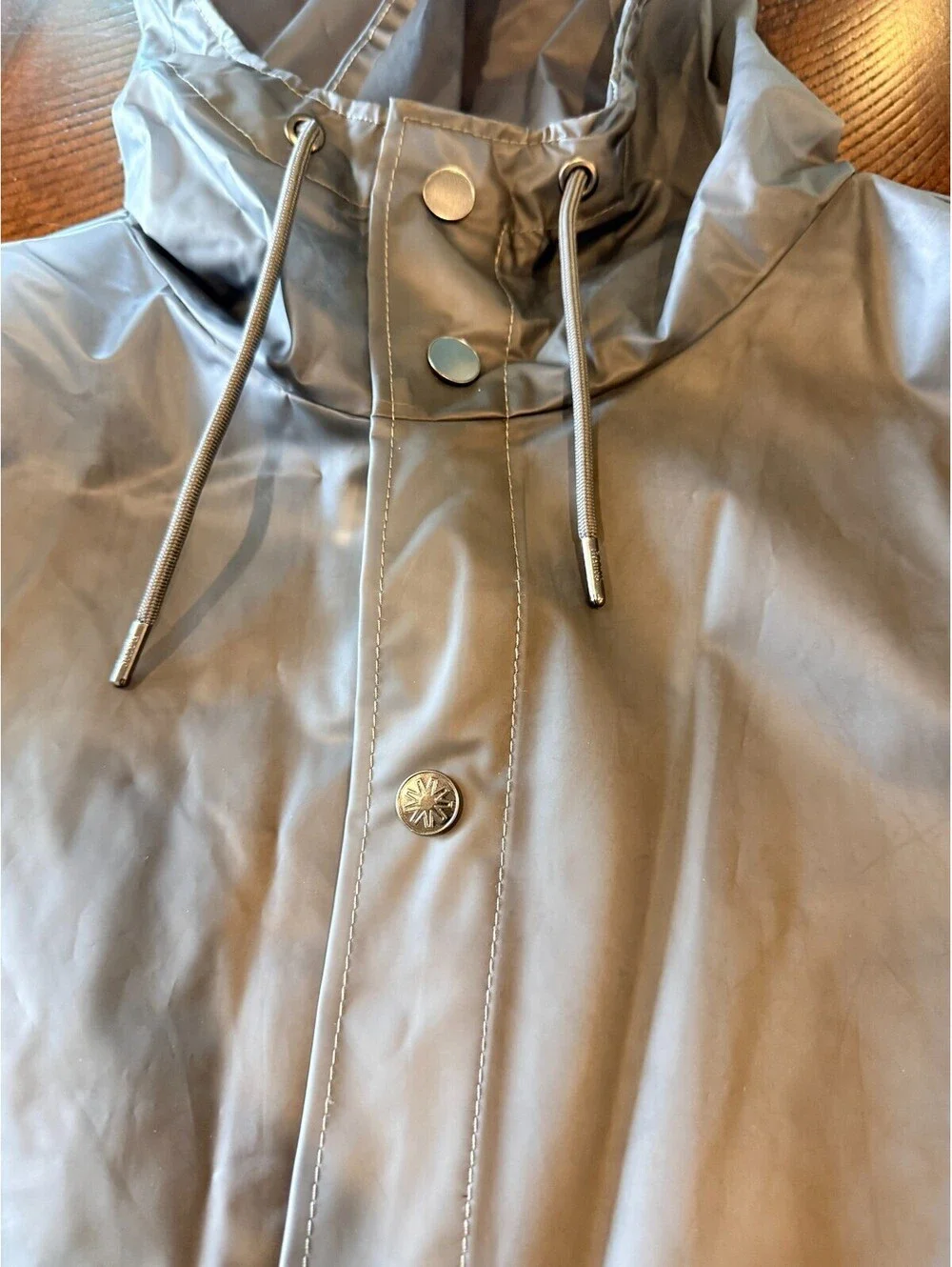 RAINS Jacket W3 Waterproof Hooded Rain Jacket - Grey Mist Translucent, Unisex L